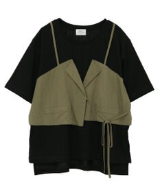 YECCA VECCA ビスチェレイヤード風デザインTee