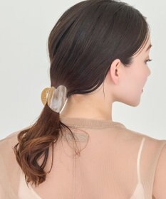 Phoebe マーブルハートバンスクリップ　ブラウン