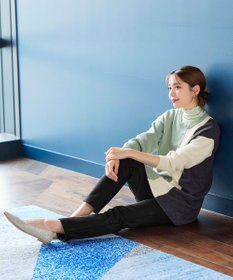 Tiaclasse 【洗える】配色ニットチュニック