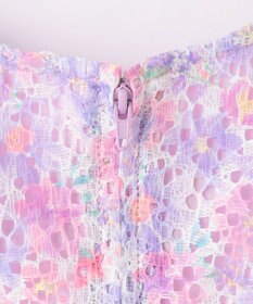 ANY KIDS フラワープリントレースワンピース