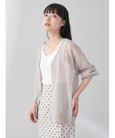 earth music&ecology ファンシーラメＶネックカーディガン