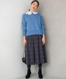 組曲 【WEB限定】ウールライクストレッチ フレアパンツ