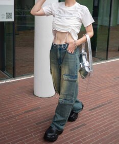 WEGO バタフライドロストラインストーンT