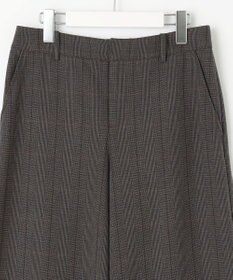 J.PRESS LADIES 【洗える】T/Rアルガンシルク チェック ワイド パンツ