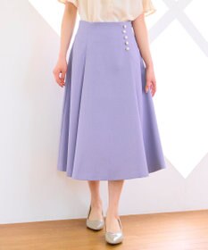 Feroux 【洗える】パールボタン付きフレア スカート