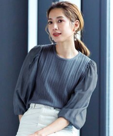 Tiaclasse 【洗える】袖ドッキングリブニットトップス