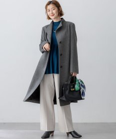 23区 L ウールカシミヤビーバー スタンドカラー  コート