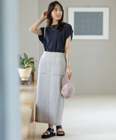 ANY SIS S 【接触冷感・UVカット・洗える】ハイストレッチスムースフレンチスリーブ カットソー