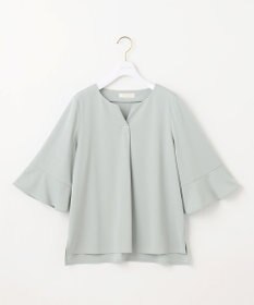 ANY SIS 【接触冷感・吸水速乾・UVケア】エアリードレープスムース 七分袖 ブラウス