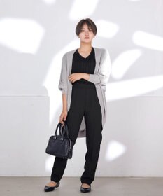 Tiaclasse 【洗える】パフスリーブ透かし編みニットトップス