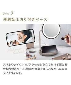 YAMATO テーブル＆キッチン 【フェスティノ】充電式LEDファンミラー  ホワイト  SMHB-032-WH