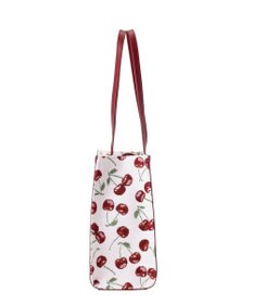 Maison de FLEUR チェリー柄ゴブランスクエアトートバッグ