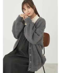 earth music&ecology ロングシャギーＶネックカーディガン