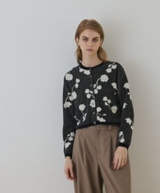 GRACE CONTINENTAL フクレジャガードニットカーディガン