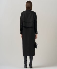 ICB 【洗える】ウールワッシャーツイル シャツドッキング ワンピース