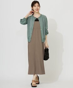 ANY SIS 【洗える】シアーコンビスクエアネック タンクトップ