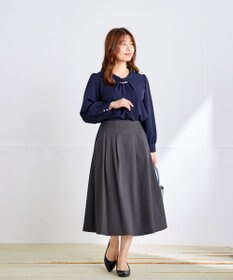 Tiaclasse L 【洗える】メランジツイルフレアスカート