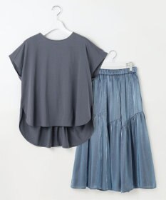 Feroux 【ONWARD CROSSET MAG掲載・セットアイテム】バックギャザーシャイニーセット ワンピース