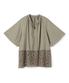 UNFILO L レースヘム ギャザーブラウス