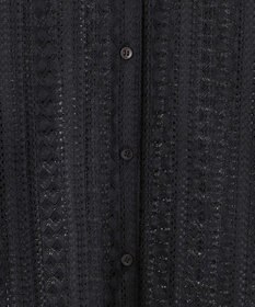 ICB 【洗える】 ストライプラッセルレース シャツ