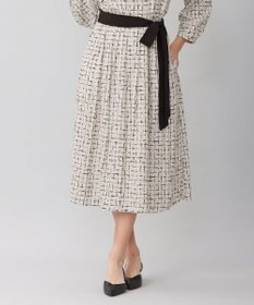 自由区 【セットアップ対応・ウエストゴム】スクラッチチェックプリント スカート