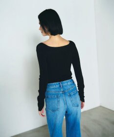 GRACE CONTINENTAL タフタケープ付ニットトップ