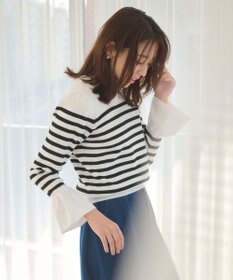 Feroux 【洗える】袖フレアニット プルオーバー