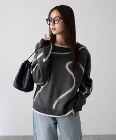 WEGO 【25年秋冬新作】ニュアンスライン配色プルオーバー