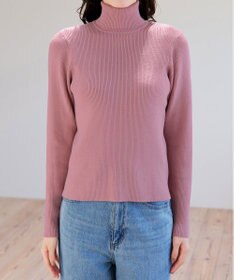 Tiaclasse L 【新色追加・洗える】リブタートルニット