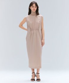 BEIGE， 【洗える】FLEUR / ニットコンビハイネックノースリーブドレス