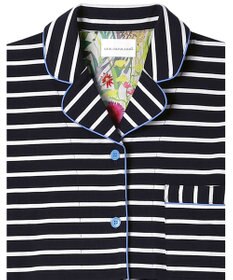 une nana cool 【綿100％】やわらか天竺ボーダー半袖パジャマ MADE WITH LIBERTY FABRIC