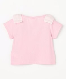 ANY KIDS 【綿100%】肩リボン×ラインストーンロゴ 半袖Tシャツ