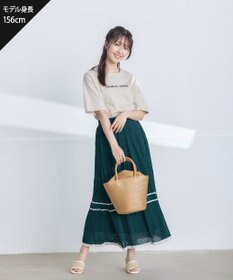 Tiaclasse クロシェ編み配色ニットスカート