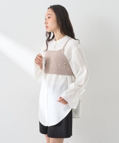 earth music&ecology ＳＥＴ２点パールビスチェ＋シャツ