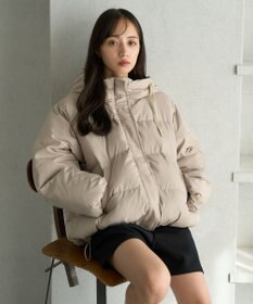 earth music&ecology フーディーパファーブルゾン