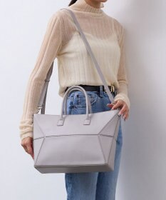 TOPKAPI 【TREASURE TOPKAPI】フェイクレザー ジオメトリック ショルダー付 トートバッグ