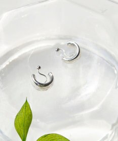 Phoebe 【痛くないシリーズ/金属アレルギー対応】モードミニマルフープライトフィットイヤリング　シルバー