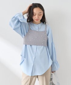 earth music&ecology ＳＥＴ２点パールビスチェ＋シャツ