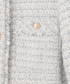 ANY SIS ツイードノーカラーミドル ジャケット