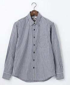 JOSEPH ABBOUD 【オーガニックコットン】JOE COTTON シャンブレーサテンストライプ シャツ