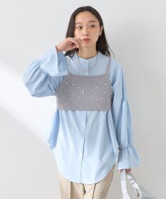 earth music&ecology ＳＥＴ２点パールビスチェ＋シャツ