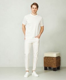 JOSEPH ABBOUD 【清涼感/吸水速乾】リネンハニカムボーダーＴシャツ