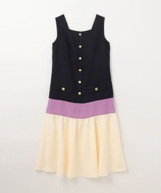 GRACE CONTINENTAL リネンタッチ配色ワンピース