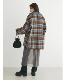 Green Parks ・ＥＬＥＮＣＡＲＥ　ＤＵＥ　シャギーチェックミドルコート