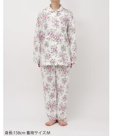 WACOAL ワコール_リラックス＆スリープ パジャマ 綿混(本体) あったか 長袖 長ズボン ミントン レディース NDW462 /ワコール