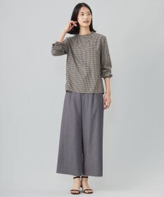 J.PRESS LADIES S 【洗える】ポリエステルヴィスコースブロックチェック フリルネック ブラウス