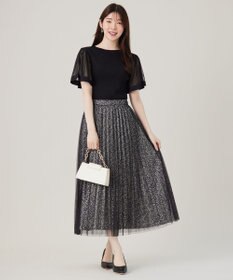 ANY SIS 【洗える】チュールスリーブ ニット