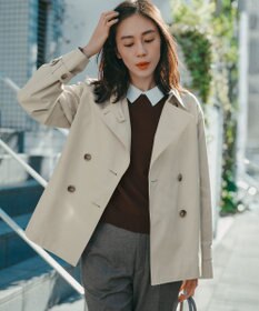 23区 エアータンブラー TCギャバジン ハーフ コート ベージュ系