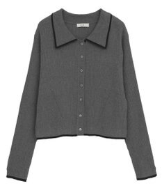 earth music&ecology バイカラートリムニットカーディガン