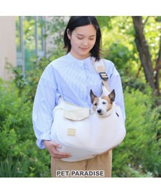 PET PARADISE ソフト メッシュスリング キャリーバッグ 【小型犬】 ブラック / ホワイト